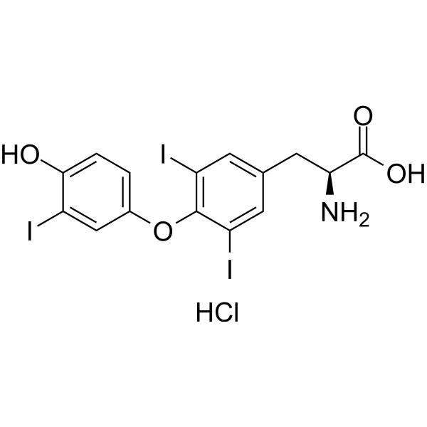Liothyronine hydrochloride Chemical Structure Liothyronine hydrochloride (Synonyms: 三碘代甲状腺素盐酸盐; Triiodothyronine hydrochloride; 3,3