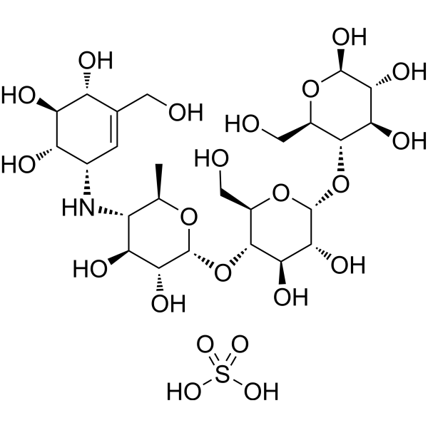 Acarbose sulfate Chemical Structure Acarbose sulfate (Synonyms: Bay-g 5421 sulfate)