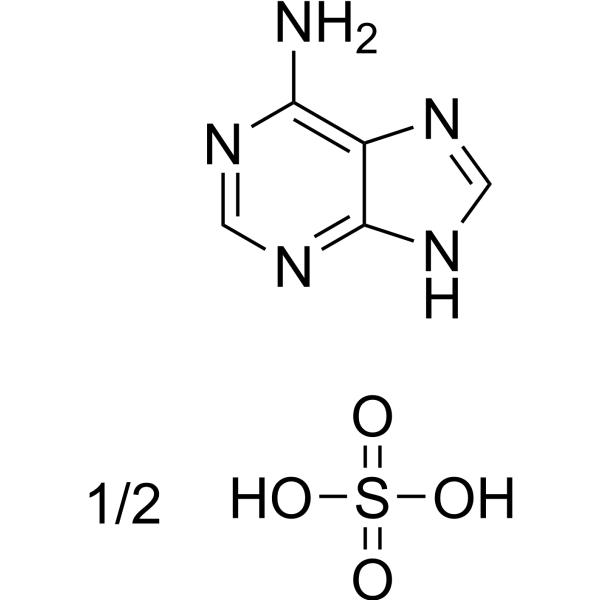 Adenine hemisulfate Chemical Structure Adenine hemisulfate (Synonyms: 硫酸腺嘌呤; 6-Aminopurine hemisulfate; Vitamin B4 hemisulfate)