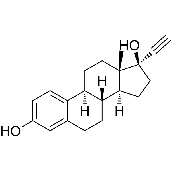 Ethinylestradiol (Standard) Chemical Structure Ethinylestradiol (Standard) (Synonyms: 炔雌醇 (标准品); Ethynyl estradiol (Standard); 17α-Ethynylestradiol(Standard))