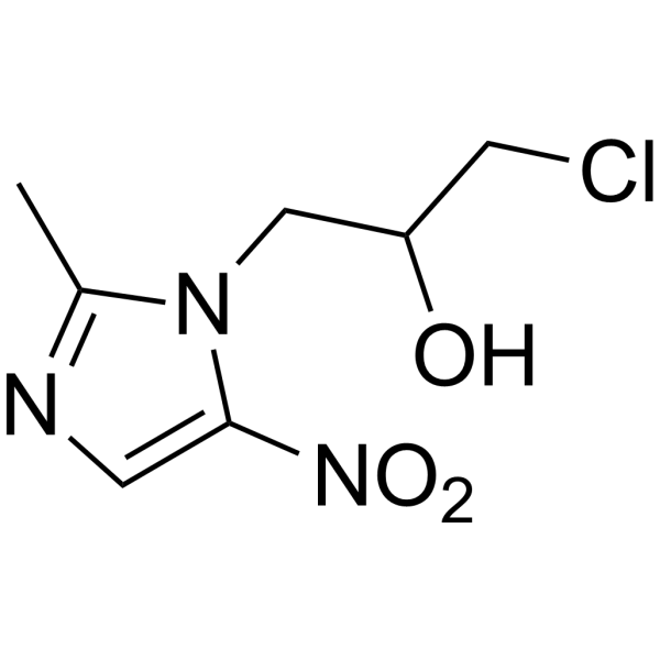 Ornidazole Chemical Structure Ornidazole (Synonyms: 奥硝唑; Ro 7-0207)