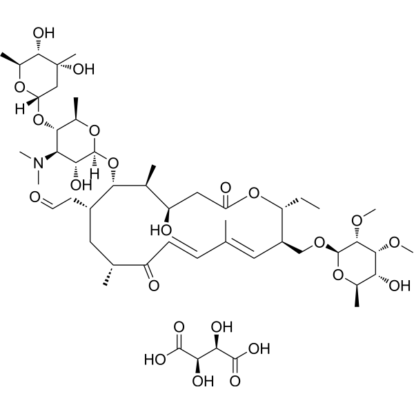 Tylosin tartrate Chemical Structure Tylosin tartrate (Synonyms: 酒石酸泰乐菌素)