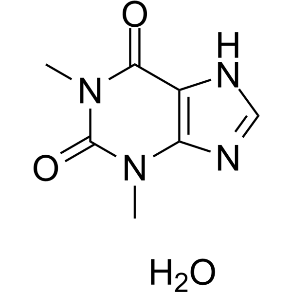 Theophylline monohydrate Chemical Structure Theophylline monohydrate (Synonyms: 茶碱水合物; 1,3-Dimethylxanthine monohydrate; Theo-24 monohydrate)
