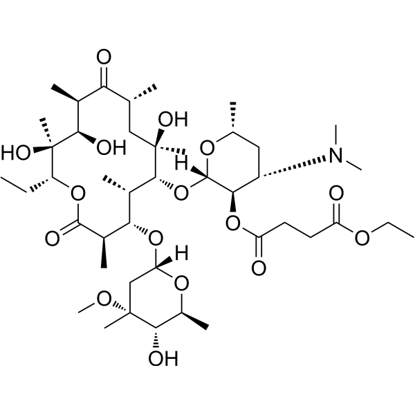 Erythromycin Ethylsuccinate Chemical Structure Erythromycin Ethylsuccinate (Synonyms: 琥乙红霉素; Erythromycin ethyl succinate; EES)