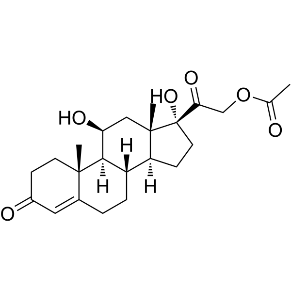 Hydrocortisone acetate (Standard) Chemical Structure Hydrocortisone acetate (Standard) (Synonyms: Hydrocortisone 21-acetate(Standard); Cortisol 21-acetate (Standard))