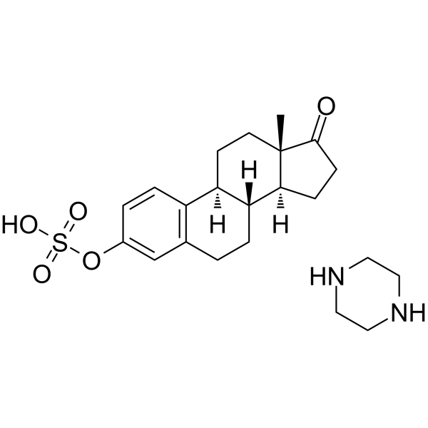 Estropipate Chemical Structure Estropipate (Synonyms: 雌酮硫酸酯哌嗪; Piperazine estrone sulfate; Estrone sulfate piperazine salt)