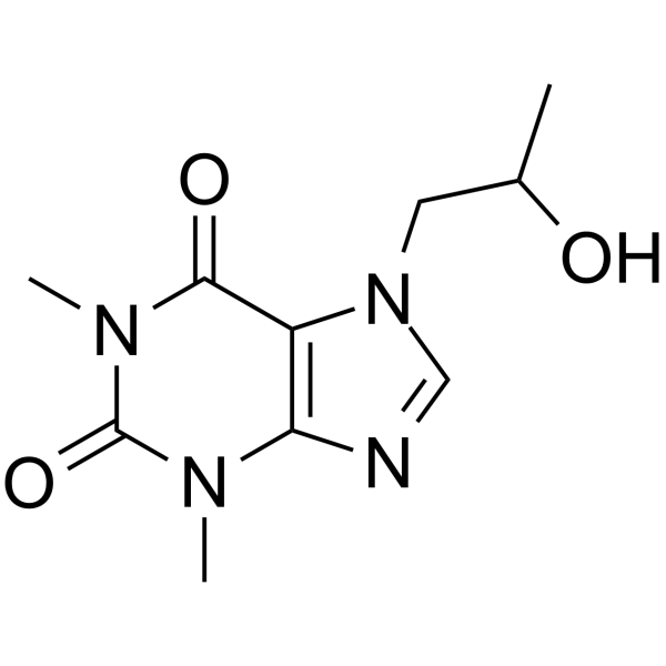 Proxyphylline Chemical Structure Proxyphylline (Synonyms: 羟丙茶碱)