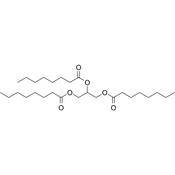 Tricaprilin Chemical Structure Tricaprilin (Synonyms: 三辛酸甘油酯; Trioctanoin; Glyceryl trioctanoate)