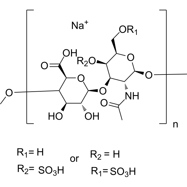Chondroitin sulfate sodium (from shark cartilage) Chemical Structure Chondroitin sulfate sodium (from shark cartilage) (Synonyms: 硫酸软骨素钠; Chondroitin polysulfate sodium (from shark cartilage))