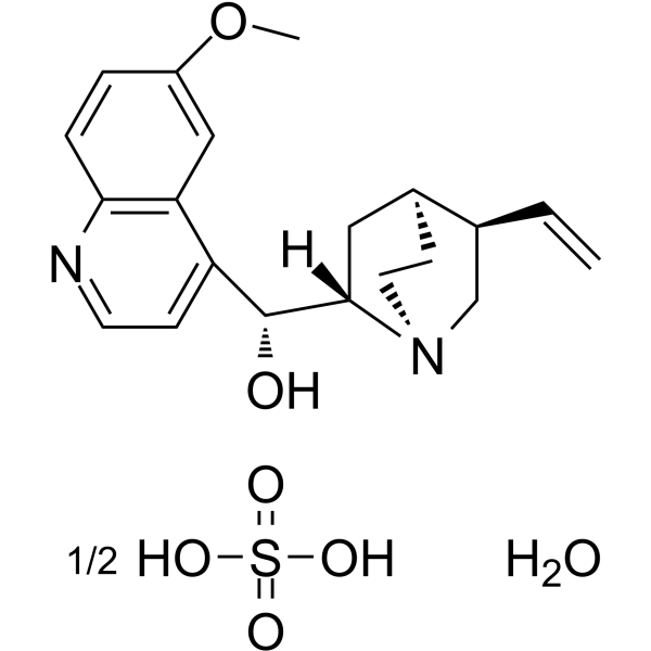 Quinine hemisulfate hydrate Chemical Structure Quinine hemisulfate hydrate (Synonyms: 硫酸奎宁水合物)