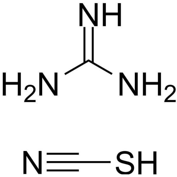 Guanidine thiocyanate Chemical Structure Guanidine thiocyanate (Synonyms: 硫氰酸胍)