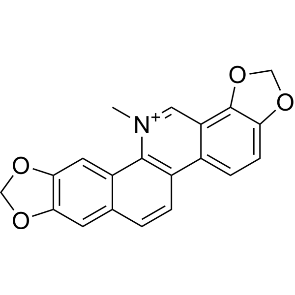 Sanguinarine Chemical Structure Sanguinarine (Synonyms: 血根碱; Sanguinarin; Sanguinarium; Pseudochelerythrine)