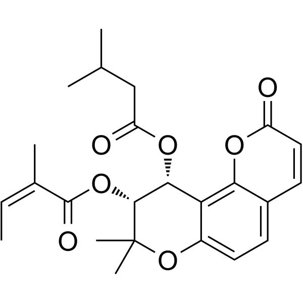 Praeruptorin C Chemical Structure Praeruptorin C (Synonyms: 白花前胡丙素)