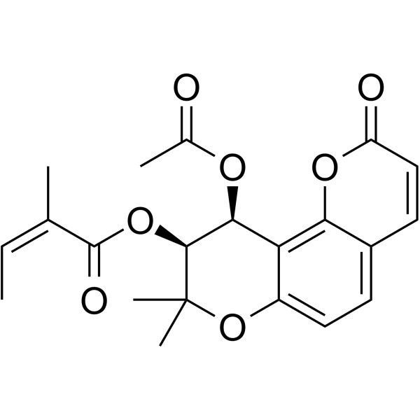 (±)-Praeruptorin A Chemical Structure (±)-Praeruptorin A (Synonyms: (±)-白花前胡甲素)