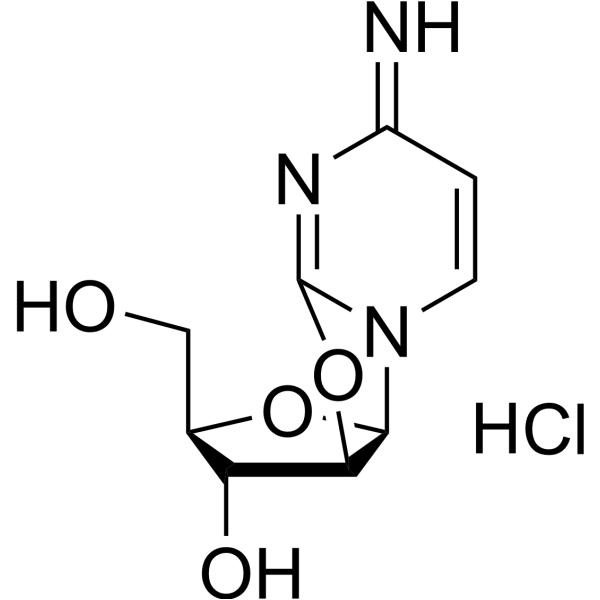 Ancitabine hydrochloride Chemical Structure Ancitabine hydrochloride (Synonyms: 盐酸环胞苷; Cyclocytidine hydrochloride; Cyclo-CMP hydrochloride; Cyclo-C)