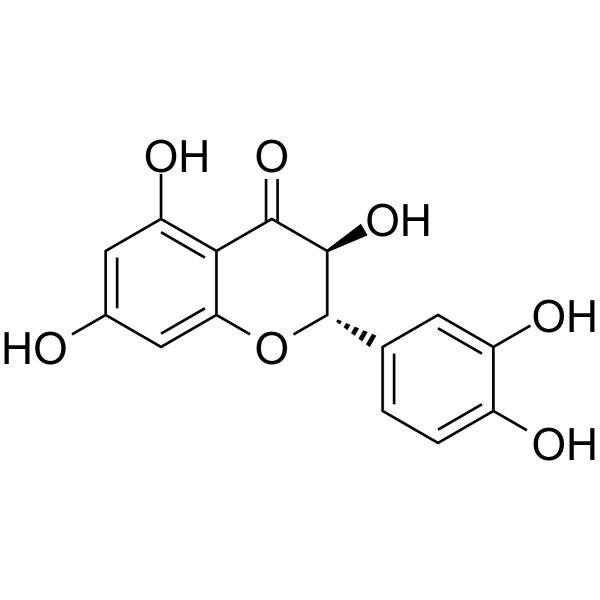 (-)-Taxifolin Chemical Structure (-)-Taxifolin (Synonyms: (-)-二氢槲皮素; (-)-Dihydroquercetin)
