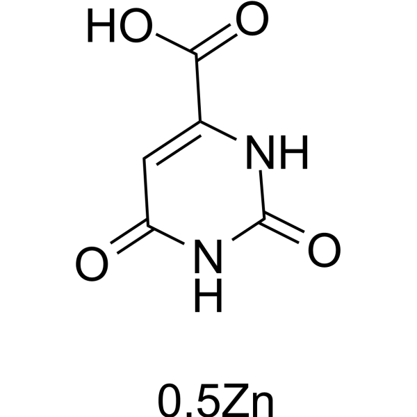 Orotic acid zinc Chemical Structure Orotic acid zinc (Synonyms: 6-Carboxyuracil zinc; Vitamin B13 zinc)