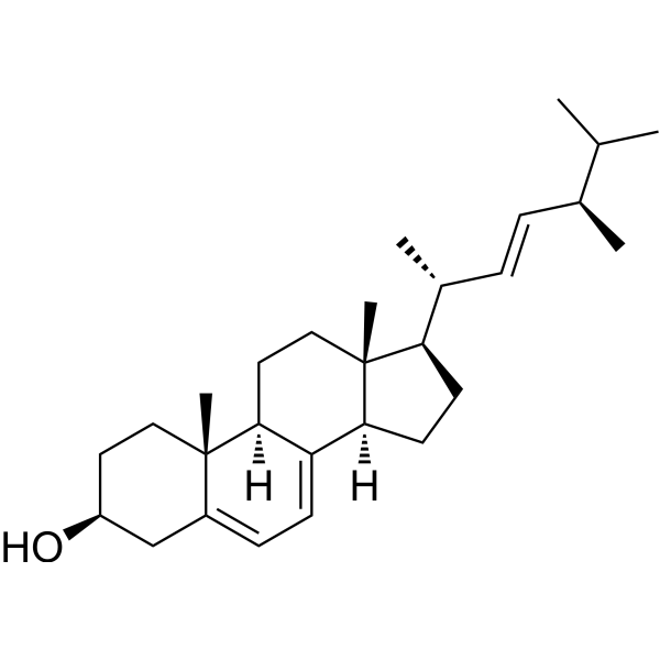 Ergosterol (Standard) Chemical Structure Ergosterol (Standard) (Synonyms: Ergosterin(Standard); Provitamin D(Standard); Provitamin D2 (Standard))