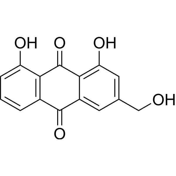 Aloe emodin (Standard) Chemical Structure Aloe emodin (Standard) (Synonyms: Rhabarberone (Standard); 3-Hydroxymethylchrysazine (Standard))