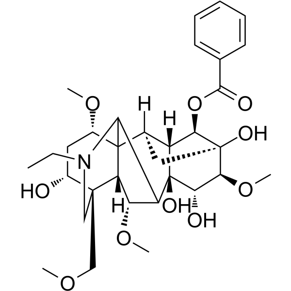 Benzoylaconine Chemical Structure Benzoylaconine (Synonyms: 苯甲酰乌头原碱; Isaconitine; Pikraconitin)