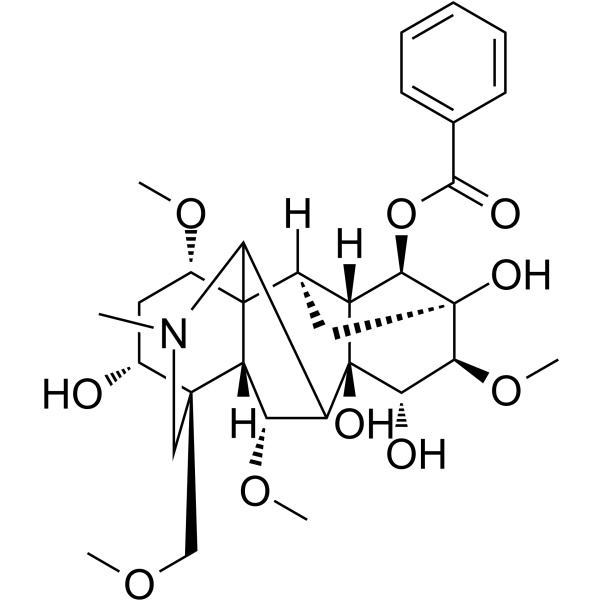 Benzoylmesaconine Chemical Structure Benzoylmesaconine (Synonyms: 苯甲酰新乌头原碱; Mesaconine 14-benzoate)