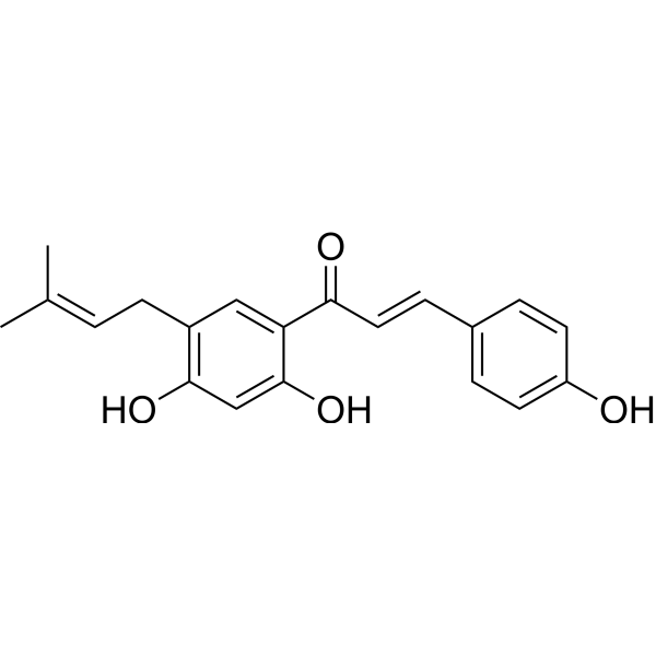 Bavachalcone Chemical Structure Bavachalcone (Synonyms: 补骨脂查耳酮; 补骨酯查儿酮; Broussochalcone B)