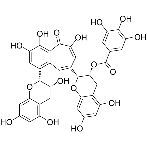 Theaflavin-3-gallate Chemical Structure Theaflavin-3-gallate (Synonyms: 茶黄素-3-没食子酸酯)