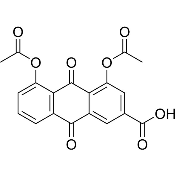 Diacerein (Standard) Chemical Structure Diacerein (Standard) (Synonyms: Diacerhein(Standard); Diacetylrhein (Standard))