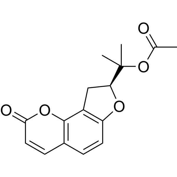 (+)-Columbianetin acetate Chemical Structure (+)-Columbianetin acetate (Synonyms: (S)-Columbianetin acetate)
