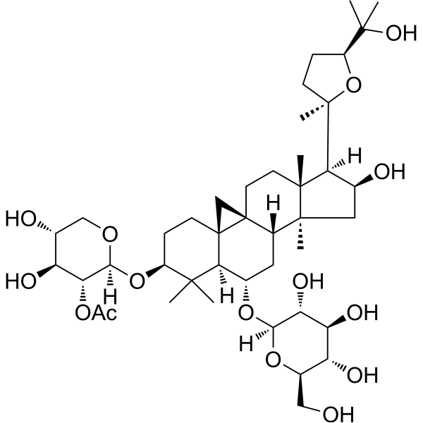 Astragaloside II Chemical Structure Astragaloside II (Synonyms: 黄芪皂苷 II; Astrasieversianin VIII)