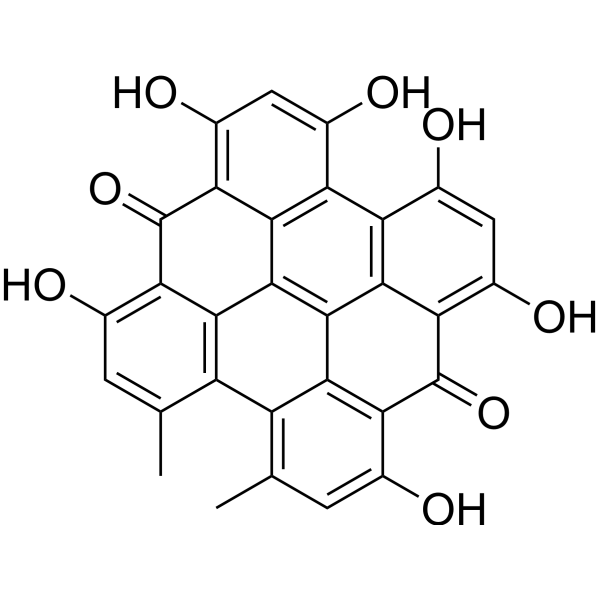 Hypericin (Standard) Chemical Structure Hypericin (Standard) (Synonyms: 金丝桃素(标准品) ;金丝桃蒽酮(标准品))