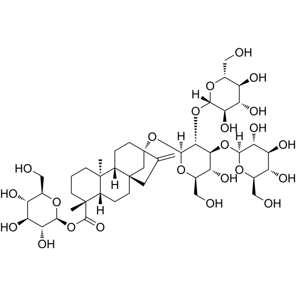 Rebaudioside A Chemical Structure Rebaudioside A (Synonyms: 莱苞迪甙 A)