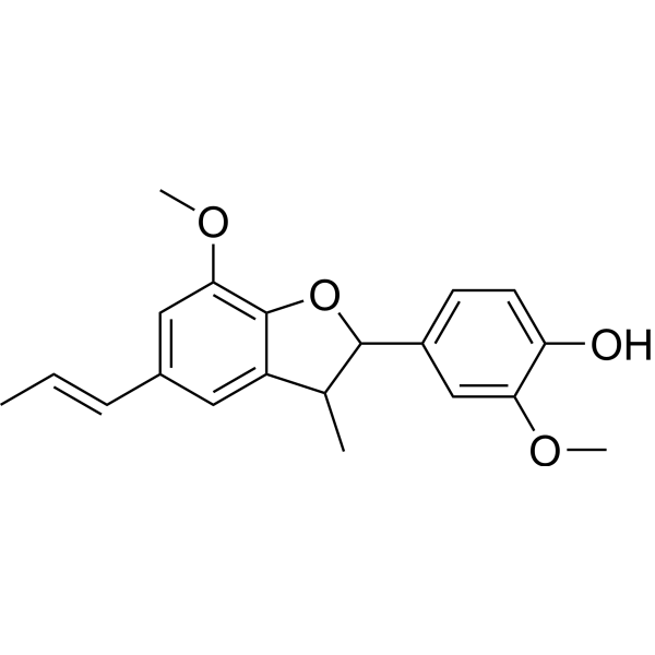 Dehydrodiisoeugenol Chemical Structure Dehydrodiisoeugenol (Synonyms: 脱氢二异丁香酚)