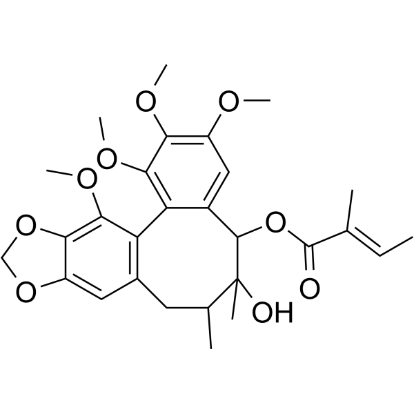 Schisantherin B Chemical Structure Schisantherin B (Synonyms: Gomisin-B; Wuweizi ester-B; Schisantherin-B)