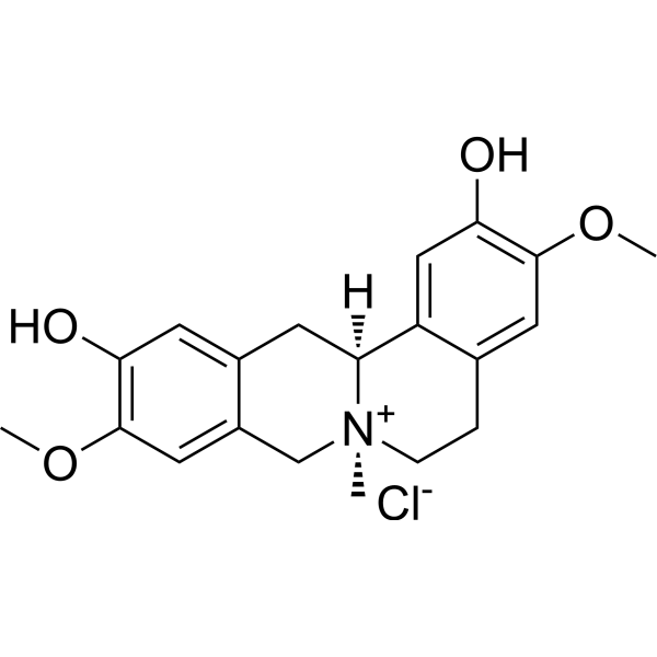 Phellodendrine chloride Chemical Structure Phellodendrine chloride (Synonyms: 盐酸黄柏碱)