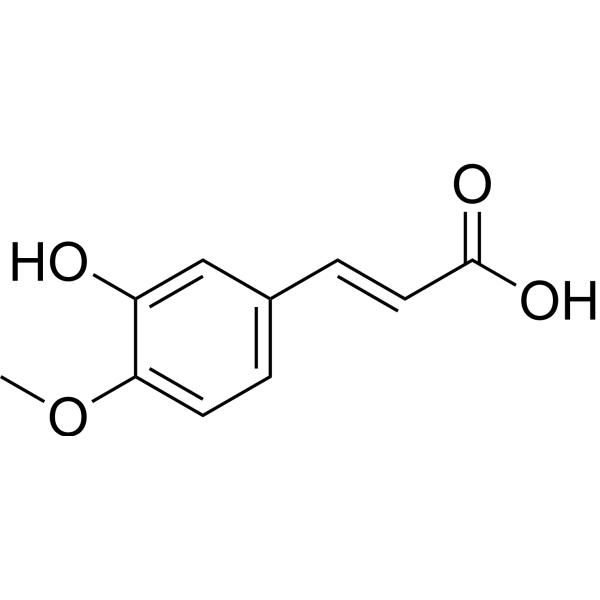 Isoferulic acid Chemical Structure Isoferulic acid (Synonyms: 异阿魏酸; 3-Hydroxy-4-methoxycinnamic acid)