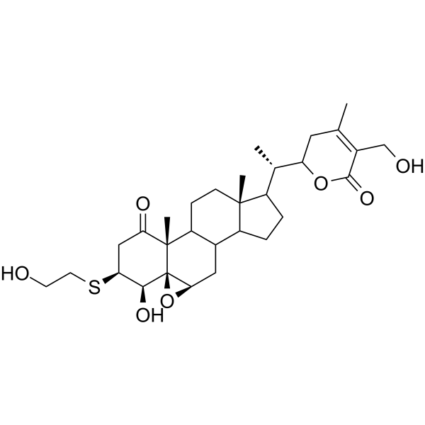 3-(2-Hydroxyethyl) thio withaferin A Chemical Structure 3-(2-Hydroxyethyl) thio withaferin A