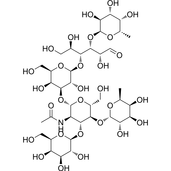 Lacto-N-difucohexaose II Chemical Structure Lacto-N-difucohexaose II (Synonyms: LNDFH II ; Lacto-N-fucohexaose)