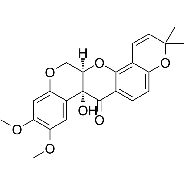 Tephrosin Chemical Structure Tephrosin (Synonyms: 灰叶草素; Deguelinol I; Hydroxydeguelin)