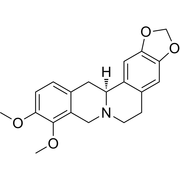 (S)-(-)-Tetrahydroberberine Chemical Structure (S)-(-)-Tetrahydroberberine (Synonyms: (S)-(-)-四氢小檗碱; (-)-Canadine; (S)-(-)-Canadine)