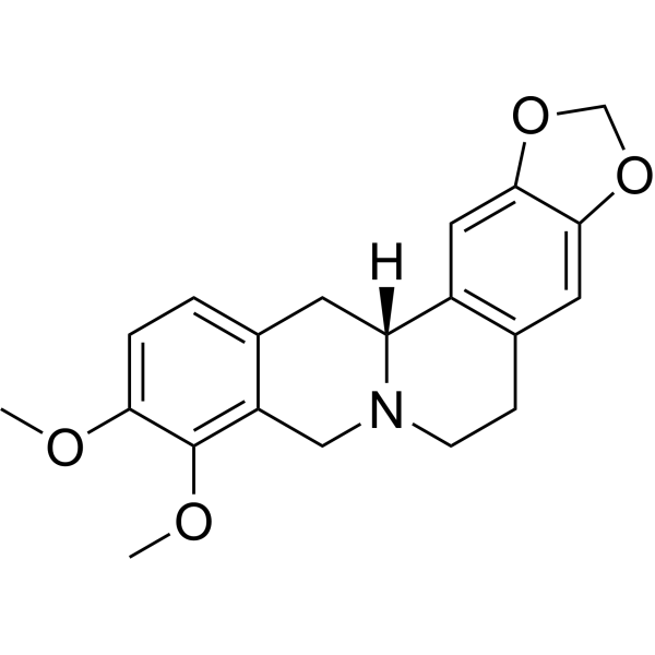 (R)-(+)-Tetrahydroberberine Chemical Structure (R)-(+)-Tetrahydroberberine (Synonyms: (R)-(+)-四氢小檗碱; (+)-Canadine; (R)-(+)-Canadine)