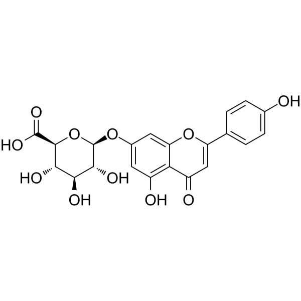 Apigenin-7-glucuronide Chemical Structure Apigenin-7-glucuronide (Synonyms: Apigenin 7-O-glucuronide)