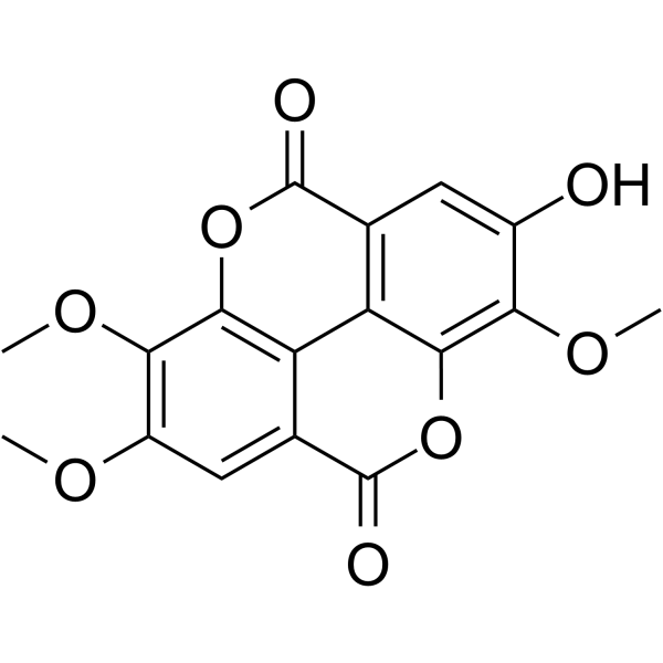 2,3,8-Tri-O-methylellagic acid Chemical Structure 2,3,8-Tri-O-methylellagic acid (Synonyms: 3,3′,4-Tri-O-methylellagic acid)