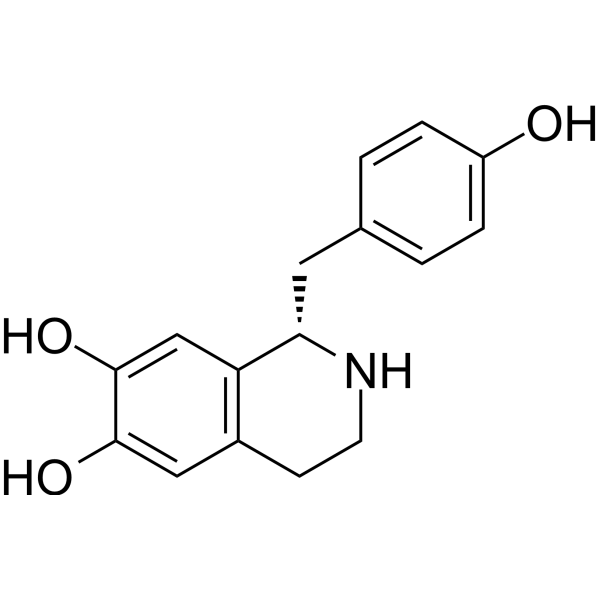 (S)-Higenamine Chemical Structure (S)-Higenamine (Synonyms: (S)-去甲乌药碱; (S)-Norcoclaurine)