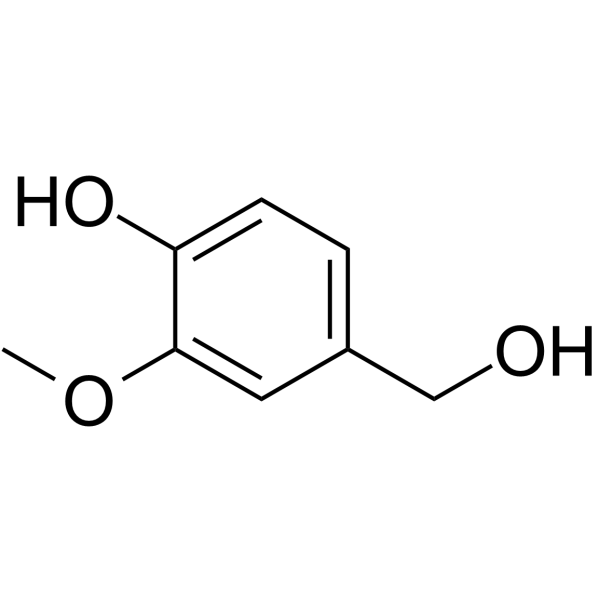 Vanillyl alcohol Chemical Structure Vanillyl alcohol (Synonyms: p-(Hydroxymethyl)guaiacol)