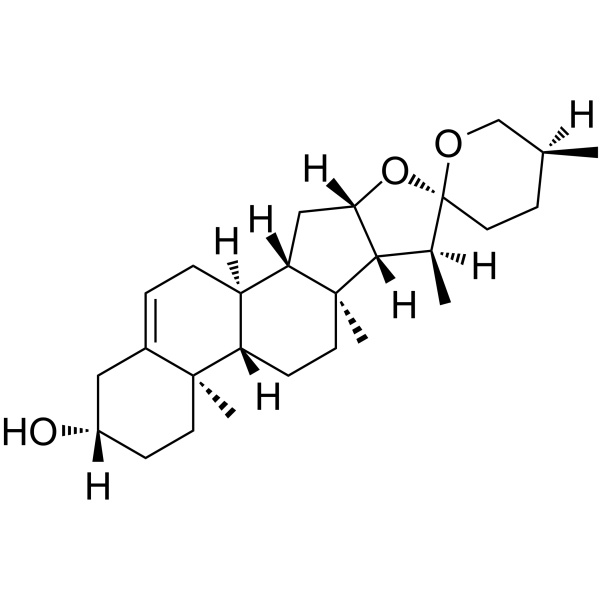 Yamogenin Chemical Structure Yamogenin (Synonyms: 雅姆皂甙元; Neodiosgenin)