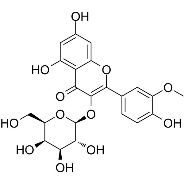 Isorhamnetin 3-O-galactoside Chemical Structure Isorhamnetin 3-O-galactoside (Synonyms: 异鼠李素-3-O-半乳糖苷; Cacticin)