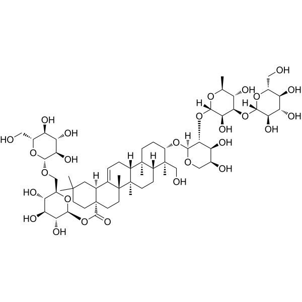 Macranthoidin A Chemical Structure Macranthoidin A (Synonyms: 灰毡毛忍冬皂苷甲)