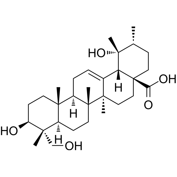 Rotundic acid Chemical Structure Rotundic acid (Synonyms: 铁冬青酸)