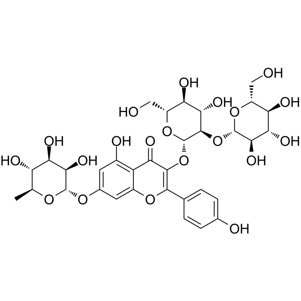 Kaempferol 3-sophoroside 7-rhamnoside Chemical Structure Kaempferol 3-sophoroside 7-rhamnoside